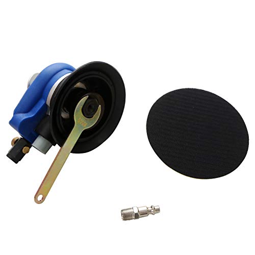 Professional Air Random Orbital Sander, Heavy Duty Dual Action Pneumatic Palm Sander (5 inch, Blue) - color: Blue, size: 5 inch