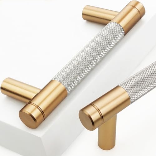30 Pack 3 Inch 76 mm Bronze and Nickel Knurled Cabinet Handles Cabinet Pulls Aluminum Handles Knurled Drawer Pulls Oxidation Finish with Diamond Pattern 4" Length (3" Hole Center) - color: PBronze and Nickel, size: 3 Inch