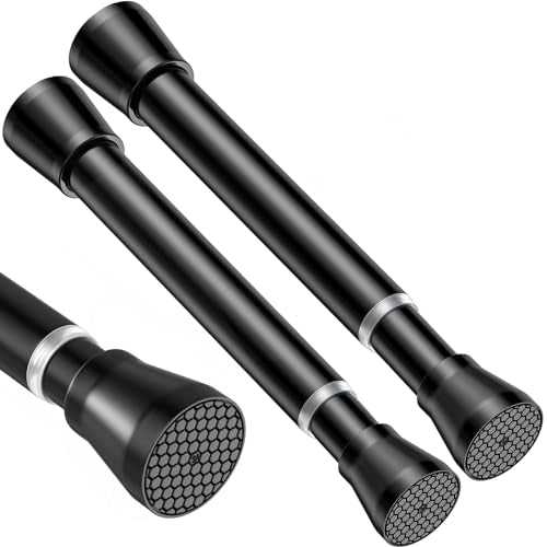 2 Pack Black Small Tension Curtain Rod 16-26 Inch - color: Black 2 Pack, size: 16-26"