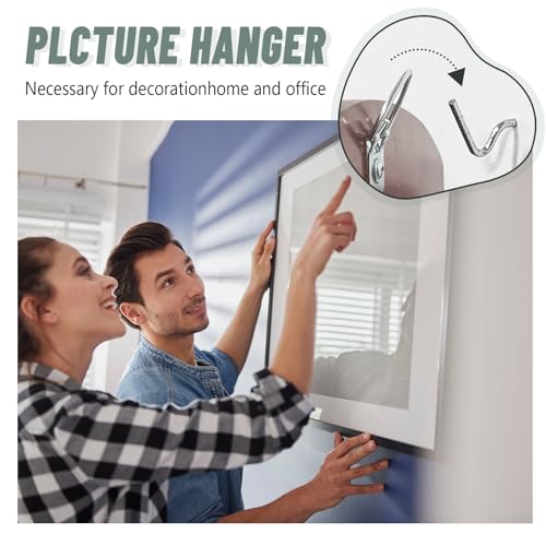 FURHUA 20pcs Super Hook Picture Hangers and Office Pack, Drywall Hooks for Hanging Pictures, Wall Hooks, Picture Hangers, Picture Hanging Kit，Hang Art, Clock, Shelves, Mirrors - style: Silver