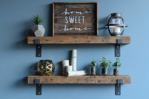 Shelf Brackets | Steel Handcrafted, 2 Inches Wide, 2 Inch Lip (Set of 2, Amish Made in Lancaster County, PA, Brackets Only, Shelf Not Included) | by Urban Legacy (7 " deep)