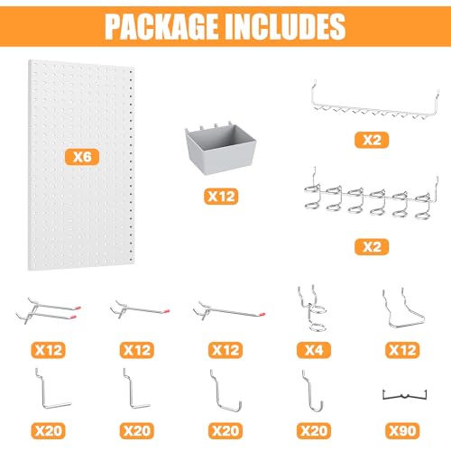 TORACK Garage Tools Organizer Boards Kit with Hooks, Gray - color: Gray