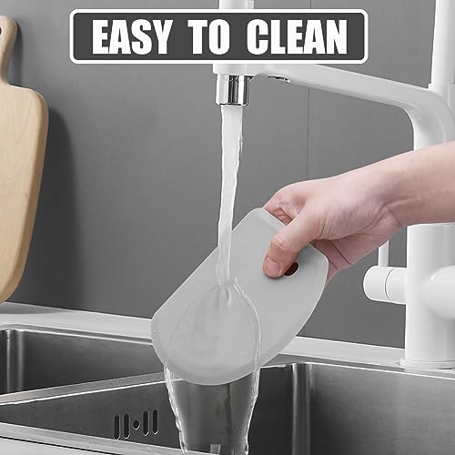 Sapid Flexible Curved Edge Silicone Bowl Scraper Dough Scraper Baking Bread - color: Gray