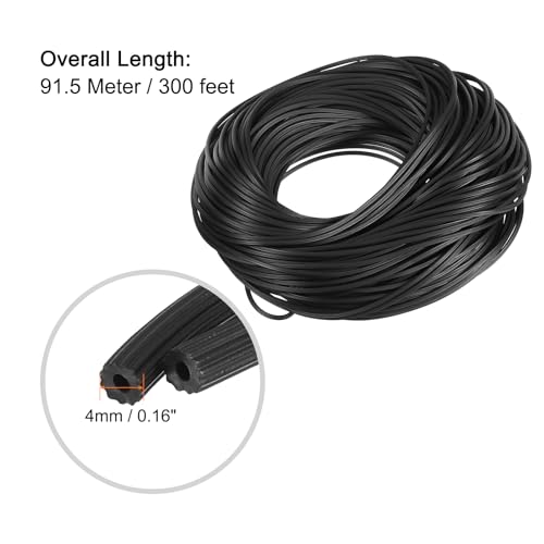 uxcell Screen Spline, 0.16"x300FT Round Window Screen Repair Retainer Spline for Door Window Screens Replacement, Black - size: 0.16" x 300ft