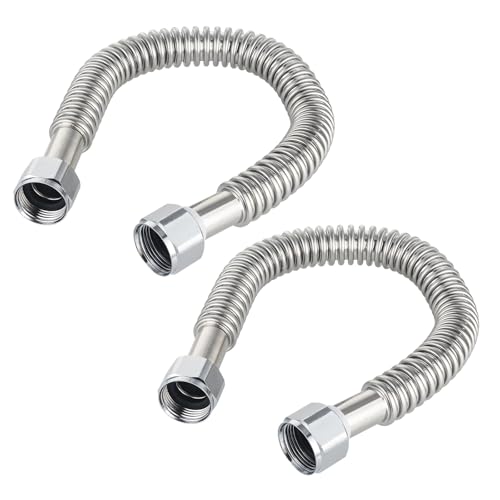 2piece EFIELD Flexible SS Corrugated Hose Connector,1" FIP x24"Length - size: 24"L(1" FIP)