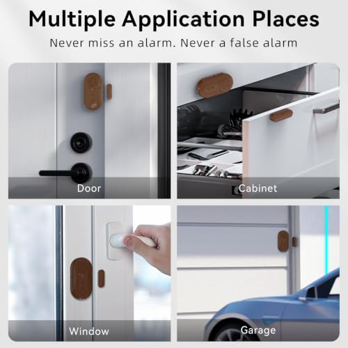 Sanjie Door Window Alarm Sensors, 5 Pack, 125dB, Volume Control - color: Brown