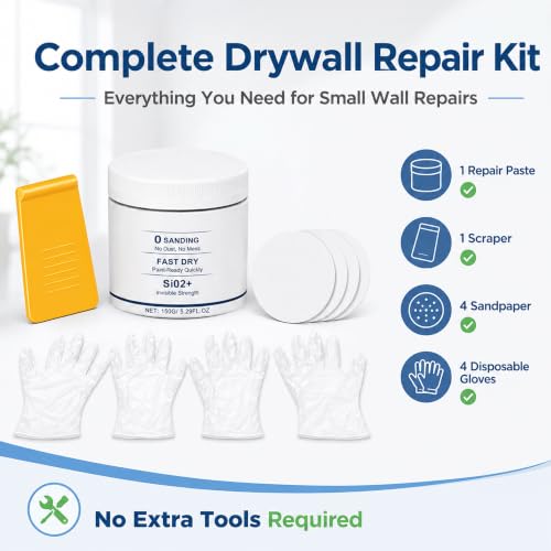 Drywall Repair Kit, 5.29 Fl Oz Ready-to-Use Wall Repair Paste