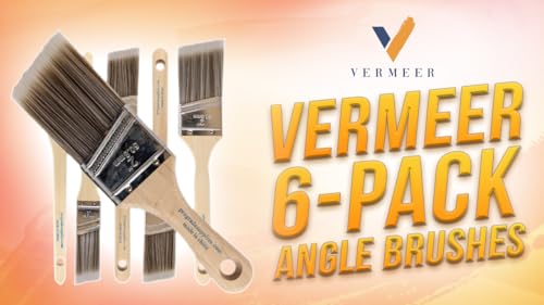 Vermeer Angled Paint Brushes, Paint Brush Set for Trim & Walls, 6 Pc