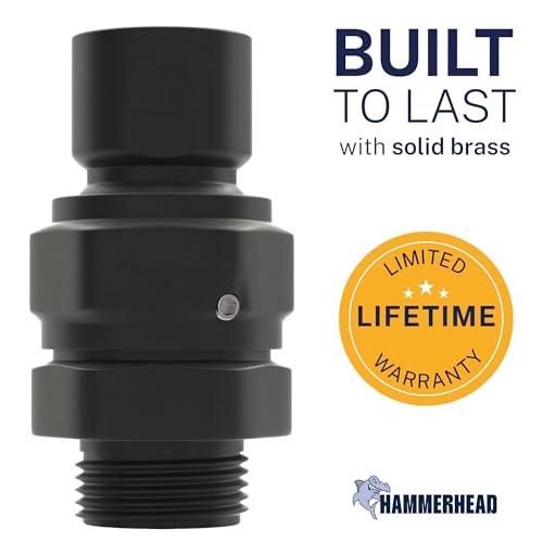HammerHead Showers® Solid Metal Shower Head Swivel Ball Adapter, Matte Black | Adjustable Pivot Ball To Adjust Showerhead Angle | Universal Connector Joint Fits Fixed, Hand Held & Rain Shower Heads - color: Matte Black
