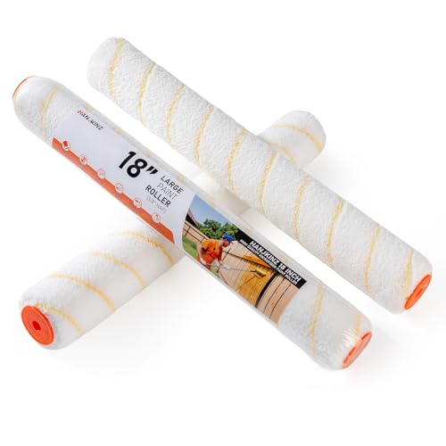 18 Inch Microfiber Paint Roller Covers, 3 Pack, 3/8" Nap - size: 18 Inch,3 Pack