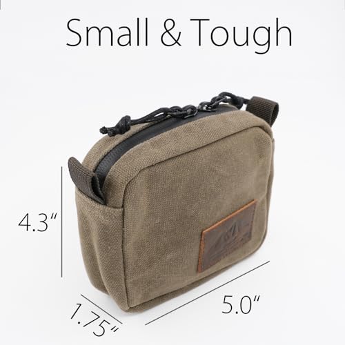 diodrio Belt Pouch for Men Women YKK Zippers EDC Pouch, Belt Bag Waist Pack for Hiking, Water Resistant, Waxed Canvas, Olive - color: Olive Small