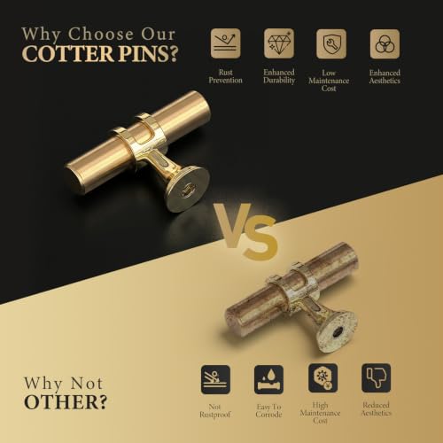 Haliwu 10Pack Gold Cabinet Knobs Brass Knob | Solid Aluminum and Zinc Alloy, Single Hole, Kitchen Knobs for Drawer Dresser Hardware - color: Gold, size: 2-inch (50mm) single hole