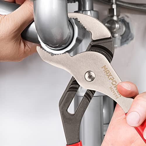 MAXPOWER 12 inch Groove Joint Pliers, Quick Adjustable Serrtated V Jaw Tongue and Groove Pliers - size: 12"