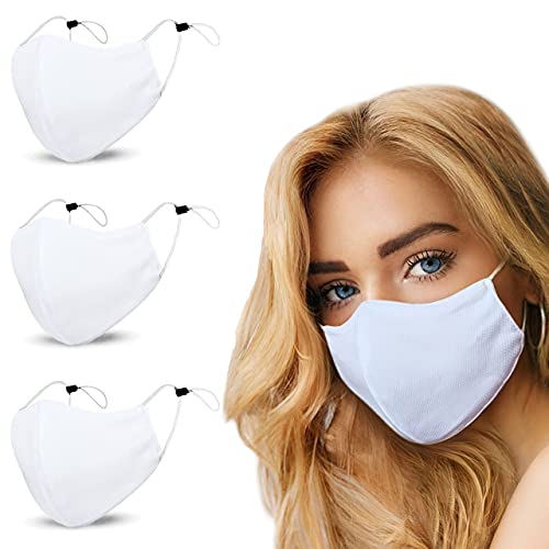 Arcarius Breathable Sports Face Mask – Moisture Wicking Gym & Travel Fit (3-Pack) - color: White