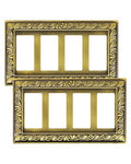 2-Pack Paisley Pattern Quad Decorator Outlet Cover Plate,Metal Wall Plate - style: 4 Decorator 2PK