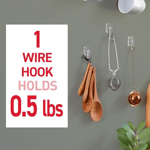 Command Small Clear Wire Hooks, 10 Hooks, 12 Strips - size: 1 Pack