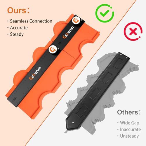 Contour Gauge (10+5 Inch) Unlimited Connection Profile Tool with Lock, Valentine's Day Gifts for Men Husband Him, Super Contour Duplicator Woodworking Tools Construction Outline Angle Measuring Tool