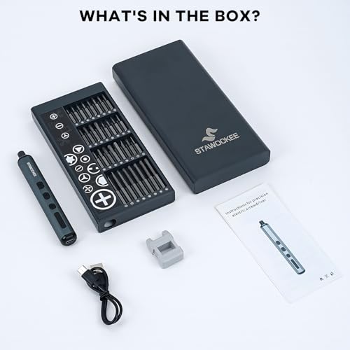 68 in 1 Mini Electric Screwdriver, Precision Electric Screwdriver Set with Magnetic Bits, Rechargeable Portable Screwdrivers - Cordless Power Repair Tool Kit for PCs and Electronics