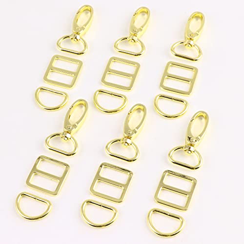 PECMER 18 Pcs Purse Hardware for Bag Making - 3/4 Inch Swivel Clasp Hooks - color: Pale Gold-18 Pcs-3/4 Inch
