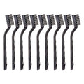 YiwerDer 9PCS MINI Wire Brushes, Stainless Steel Brush Set, Curved Handle Scratch Toothbrush, Cleaning Welding Slag and Rust - style: 9Pcs Mini Stainless steel Brushes