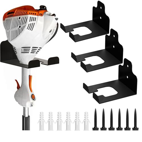 JNIHEEP Garage Organizer Trimmer Rack,Garden Power Tool Hanger,3 Pack,Black - color: Black 3 Packs