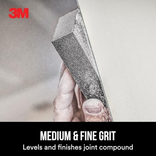 3M Drywall Sanding Sponge,Fine/Medium Grits,Dual Grit Block,Medium Grit to Remove,Fine-Grit to Smooth,Ideal for Sanding and Smoothing of Joint Compounds,2-5/8 in x 3-3/4 in (9095DC-NA),(Pack of 2) - size: 4-7/8 in x 2-7/8 in (Pack of 2), style: Fine/Mediu