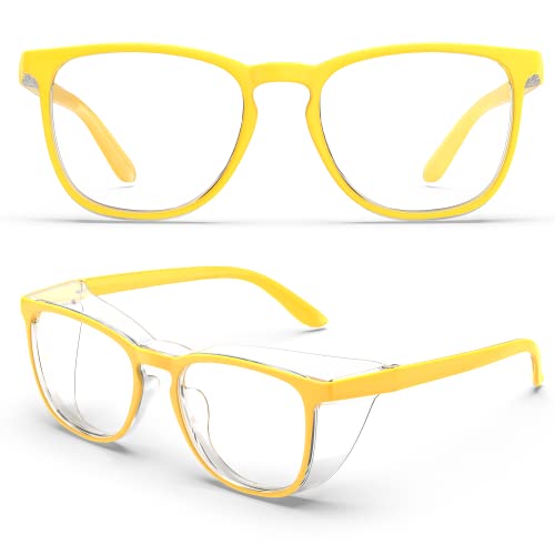 Stylish Safety Glasses, Clear Anti-Fog Anti-Scratch Protective Glasses For Men And Women - color: Lemon Yellow