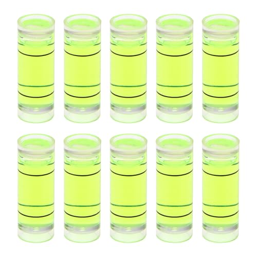 HARFINGTON 10pcs Small Cylindrical Bubble Level Vials 9x25mm PMMA Mini Horizontal Bubble Spirit Level Measuring Layout Tools for RV TV Picture Frame Hanging Tool Leveler - size: 9x25mm