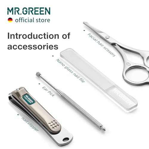 MR.GREEN Colorful Manicure Set Practical Pedicure Kits Nail Clippers Personal Care Tools Facial Hair Scissors with Fashion Case (Mr-6682 Light Yellow) - color: Mr-6682 Light Yellow