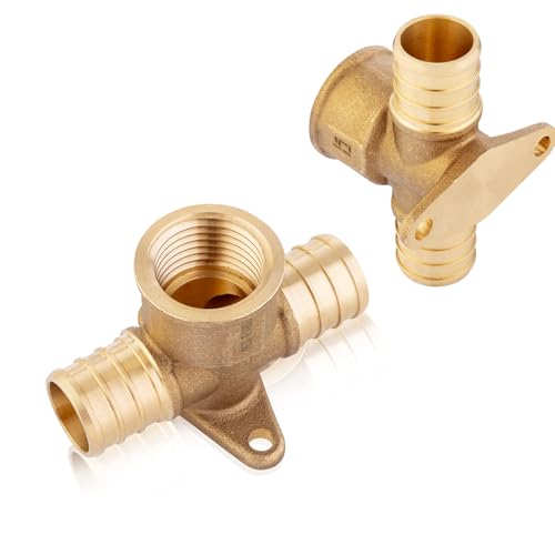 (Pack of 2) EFIELD 1/2" Pex x 1/2" Pex x 1/2" Female NPT Drop-ear Tee
