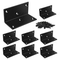 8 Pack Heavy Duty L Brackets 2x2x4in, 90-Degree Corner Brace, Steel Angle Brackets with Screws, for Furniture, Shelves, Cabinets, DIY Projects, Woodworking, and Home Improvement, Black - size: Black-8pcs