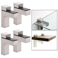 Solid Metal Adjustable Wood/Glass Shelf Bracket Wall Mount, Brushed Nickel, 4 Pcs - size: Brushed Nickel-4pcs