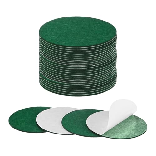 M METERXITY 30-Pack Lamp Base Felt, 4 Inch Dia. 2mm Thick Self Adhesive Round Fabric Felt Pads for Lamp/Furniture/DIY, Non-Slip Fiber Backed Patch Circles with Adhesive Backing [Green] - color: Green, size: 4" Dia