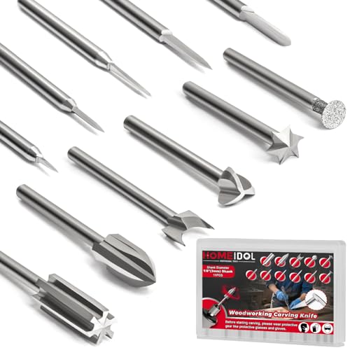 11Pcs Wood Carving Drill Bits Set for Dremel Rotary Tool Engraving Bits - style: 【11 PCS】11 Shapes