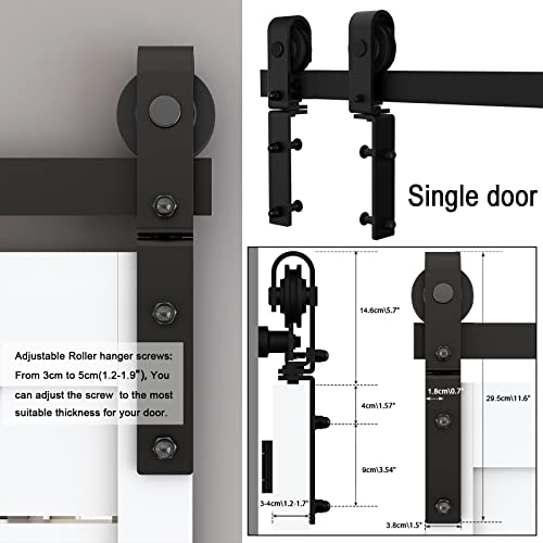 40" Bi-Folding Sliding Barn Door Hardware Track Kit,Smoothly&Quietly,Side Mounted Black Roller,Easy Install,Door Not Included [Fit Double 18" Bifold Doors] - size: 40" for 2 Doors
