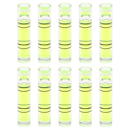 HARFINGTON 10pcs Small Cylindrical Bubble Level Vials 6.3x29mm PMMA Mini Horizontal Bubble Spirit Level Measuring Layout Tools for RV TV Picture Frame Hanging Tool Leveler - size: 6.3x29mm
