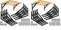Heavy Duty Shelf Brackets - 8 Pcs L Shaped Metal Wall Mount Shelves Support for Floating Shelves (3.7 x 6 inch) (Pack of 2) - size: 3.7 x 6 inch Black (Pack of 2)
