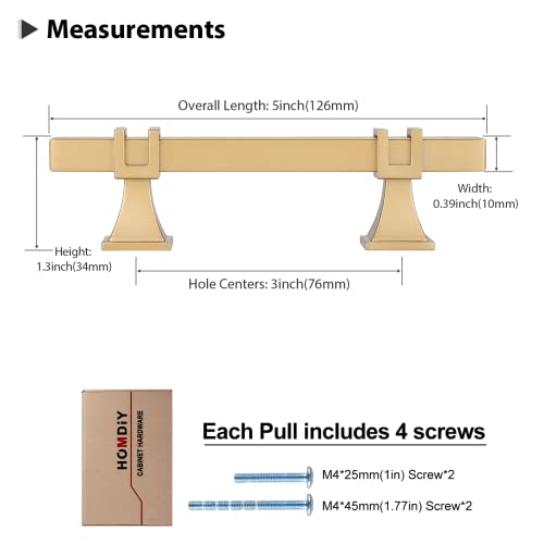 10 Pack 3 Inch Brushed Gold Pulls Kitchen Cabinet Handles Gold Pulls for Dresser Drawers Kitchen Cabinet Hardware - color: Matte Gold, size: 3 inch (76mm) Hole Center Pull