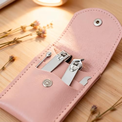 20PC Nail Care Kit,Professional Manicure Set，Nail Clippers Bulk - color: Pink