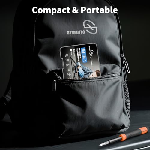 STREBITO Micro Screwdriver Set 64 in 1 Magnetic Screwdriver Set with Torx - color: Updated Orange