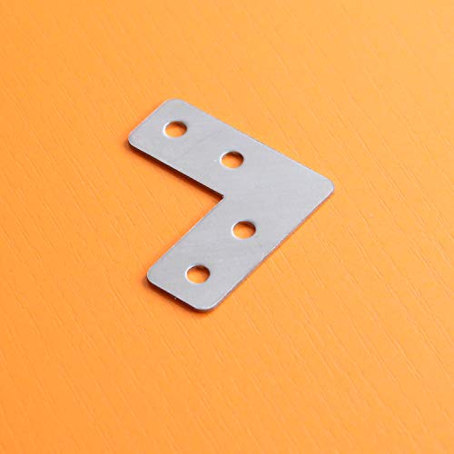 Stainless Steel L Shape Flat Corner Brace Bracket for Wood, Metal Fixing Joining Support Brace for Shelves, Furniture and Cabinet 10 Pack (40x40mm) - size: 40 x 40 mm