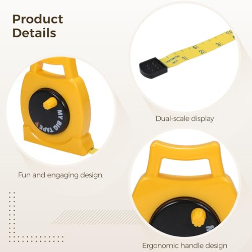 2 Pcs Measuring Tapes, 39.4 in / 1 m Retractable Tape Measures, Soft Portable Mini Tapes, Dual Scale, Yellow