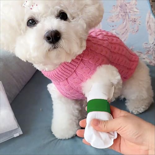 40 Pcs Disposable Dog Shoes Paw Protection Feet Covers Features Adjustable Hook and Loop Fasteners (S) - size: S