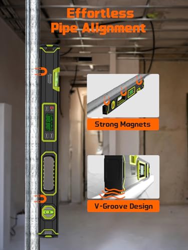 Mecurate 24-Inch Magnetic Digital Level, Electronic Inclinometer, ±0.1° - size: 24-Inch Digital Level