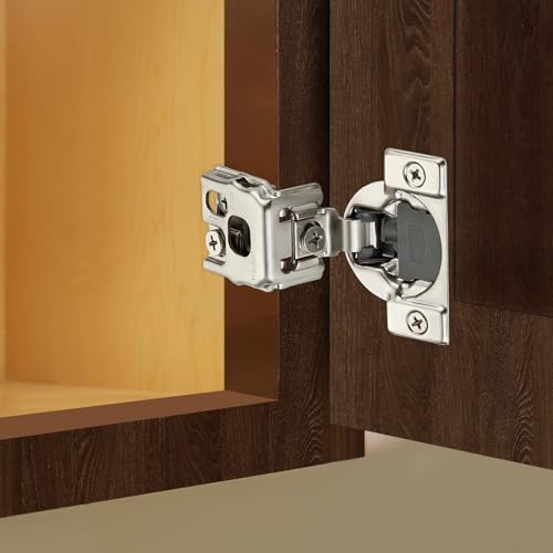 Satin Nickel Cabinet Hinges 1-1/2 Inch Overlay 10 Pack(5 Pairs) | Stainless Steel Build, Soft Close Concealed Hinge, 3D Self-Closing Adjustment, Face Frame Door Fit, Kitchen Cabinets - size: 1-5/16 inch Overlay