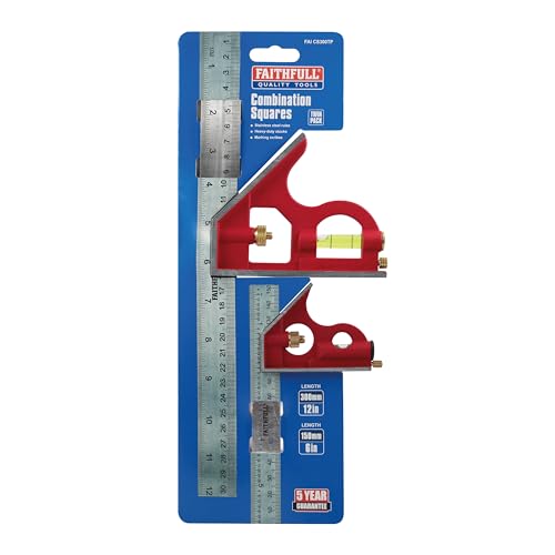 Combination Square Twin Pack 150mm (6in) & 300mm (12in)