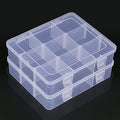 2 Pcs 9 Grids Clear Organizer Box Plastic Storage Container with Adjustable Dividers for Electronics Jewelry Beads Art DIY Crafts Fishing Small Parts - color: 2 Pcs 9 Grids