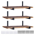 OVOV 6 Pack Heavy Duty Shelf Brackets Wall Mounted Industrial Farmhouse Floating Shelf Brackets with Lip (Black 6") - color: 6 Pcs, size: 6 Inch