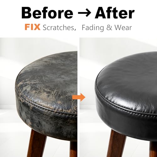 Dark Gray Leather Repair Kit, Recoloring Balm, Leather Dye | Restore Scratches, Faded & Aged Leather & Vinyl Couches, Boots, Car Seats & Furniture - color: Dark Gray