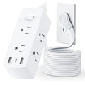 2 Prong Flat Plug Power Strip, Olcorife 2 Prong to 3 Prong Outlet Adapter, 5 FT Flat Extension Cord with 6 Outlets 3 USB Ports(1 USB C), US to Japan Plug Adapter - size: 5 FT, style: 6AC(2 Prong Plug)